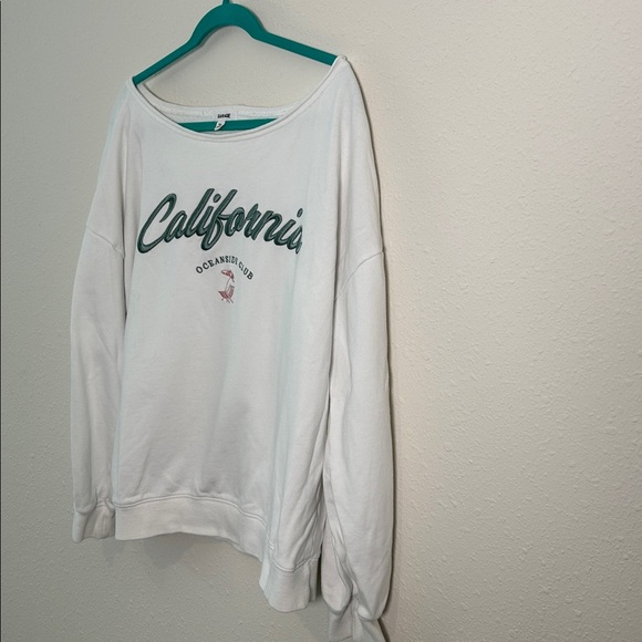 Garage Boatneck California Oceanside Club Embroidered Sweatshirt Women’s size Lg - Picture 4 of 10